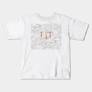 LIT rose gold on marble Kids T-Shirt